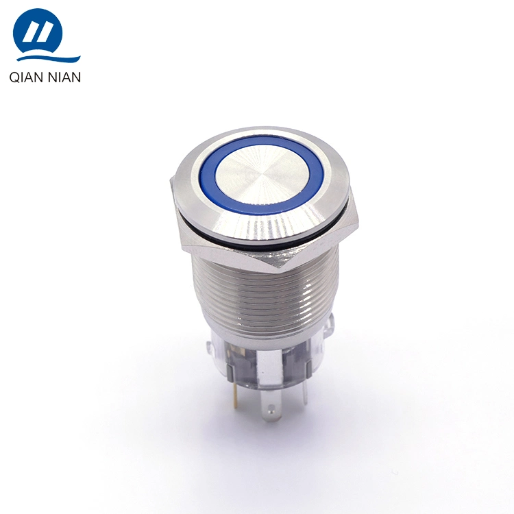 12/16/19/22mm Power Waterproof IP67 Latching Lock Momentary Metal Push Button Switch