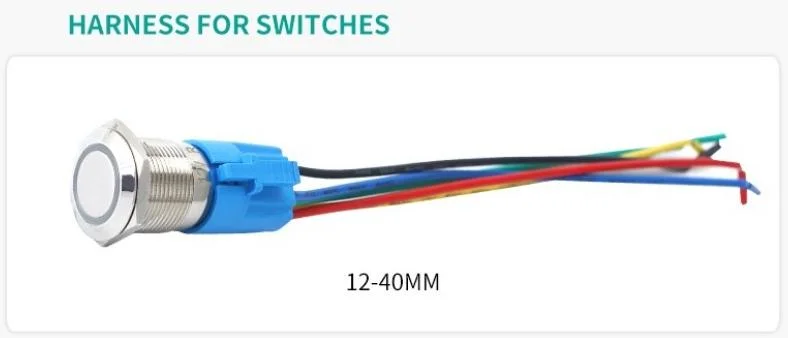 25mm 12V LED Waterproof Latching Normally Open Push Button Switches on off
