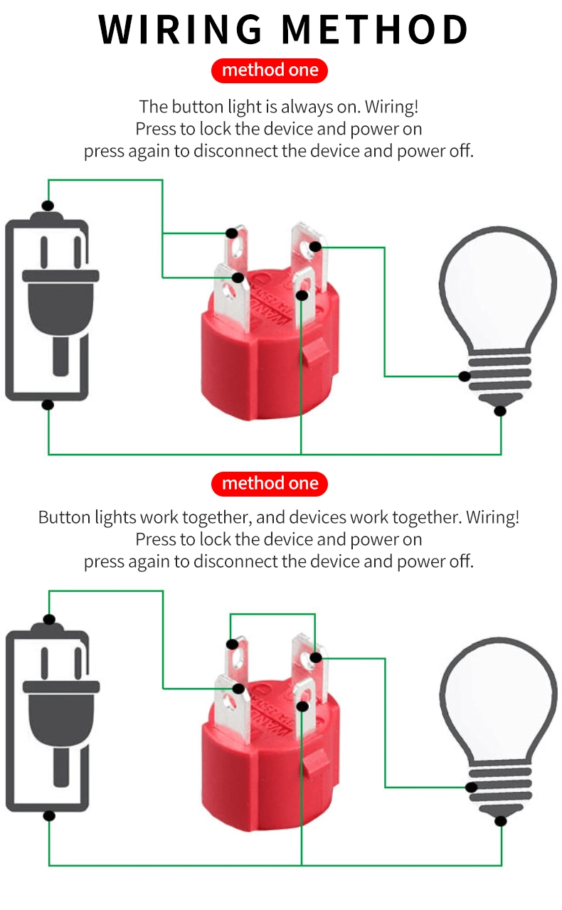 Wdele 16mm Momentary Latching DC 12V LED Waterproof Metal Push Button Switch