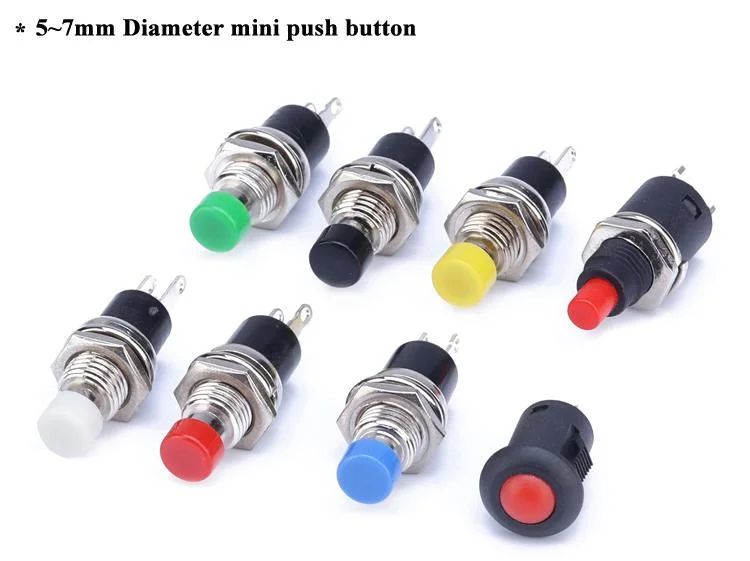 Plastic Push Button Switch 10mm on-off Latching Function with Wire Plastic Push Button Switch