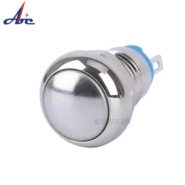 8mm Domed Head Solder Terminal Momentary 1no Mini Waterproof Momentary on off Electrical Metal Push Button Switch 1