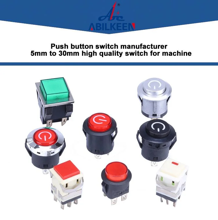 Plastic Push Button Switch 10mm on-off Latching Function with Wire Plastic Push Button Switch