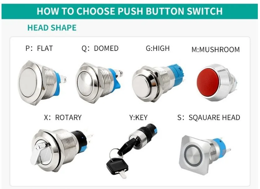 25mm 12V LED Waterproof Latching Normally Open Push Button Switches on off