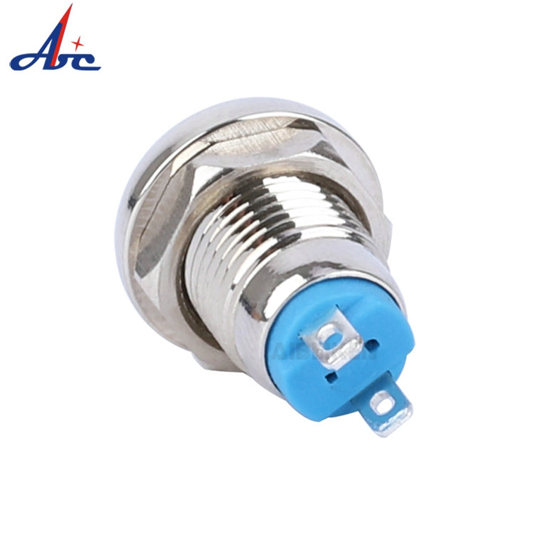 Domed 1no Miniature 2pin IP65 Waterproof Momentary 8mm Push Button Switch