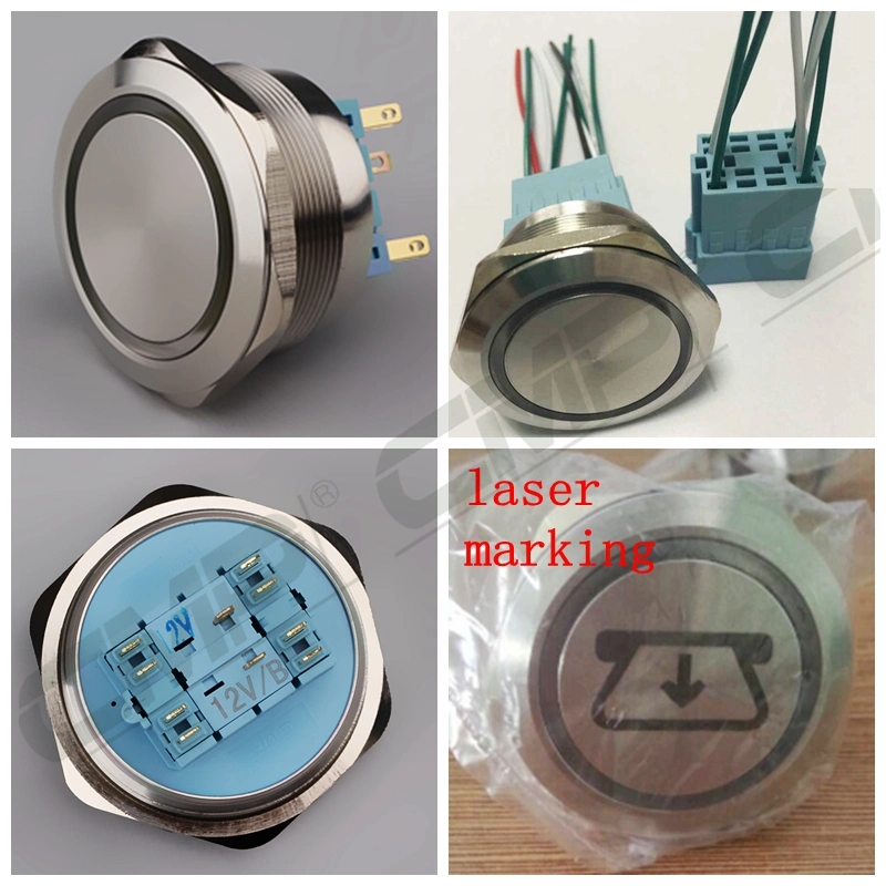 High Quality Metal Stainless Steel 40mm Push Button Switch with 3 Colour RGB LED