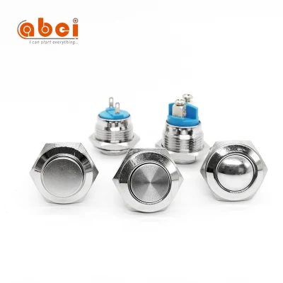 Abei 16 mm 2 tornillos Botón eléctrico Botón pulsador momentáneo Micro interruptor de encendido y apagado