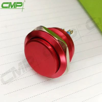 Interruptor de botón de metal de 40 mm con botón grande rojo