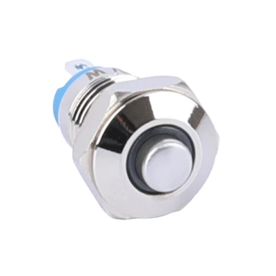 Interruptor de botón pequeño de metal iluminado con LED momentáneo 1no de 8 mm
