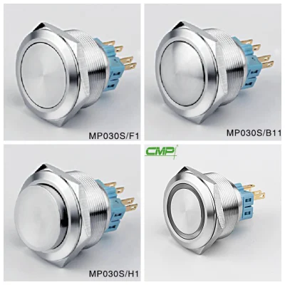 CMP China Interruptor de botón de metal de acero inoxidable de 30 mm